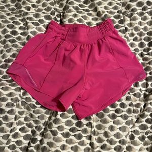 Lululemon Sonic Pink High Rise 4 inch Hotty Hot Shorts, Size 2